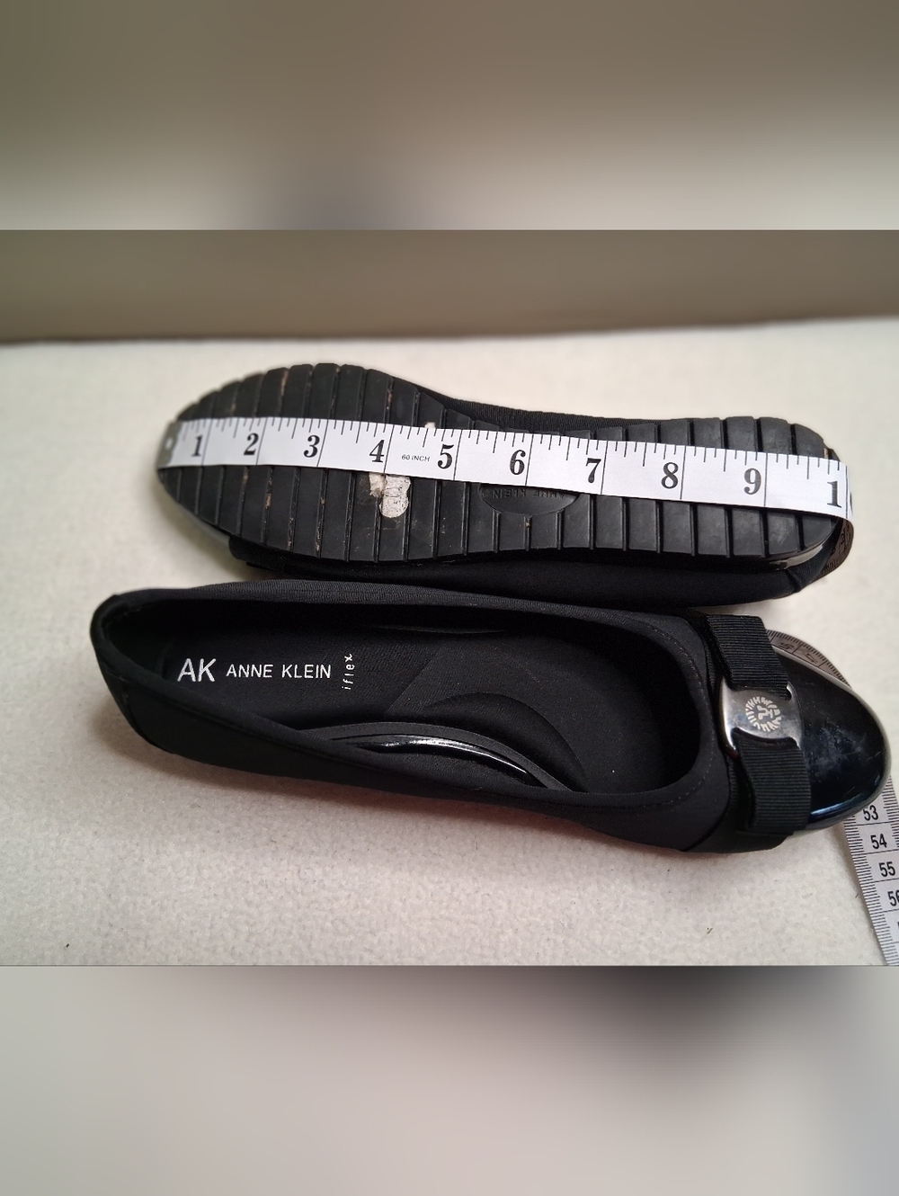 Anne Klein Black Bow-Accent Ballet Flats - Picture 5 of 5